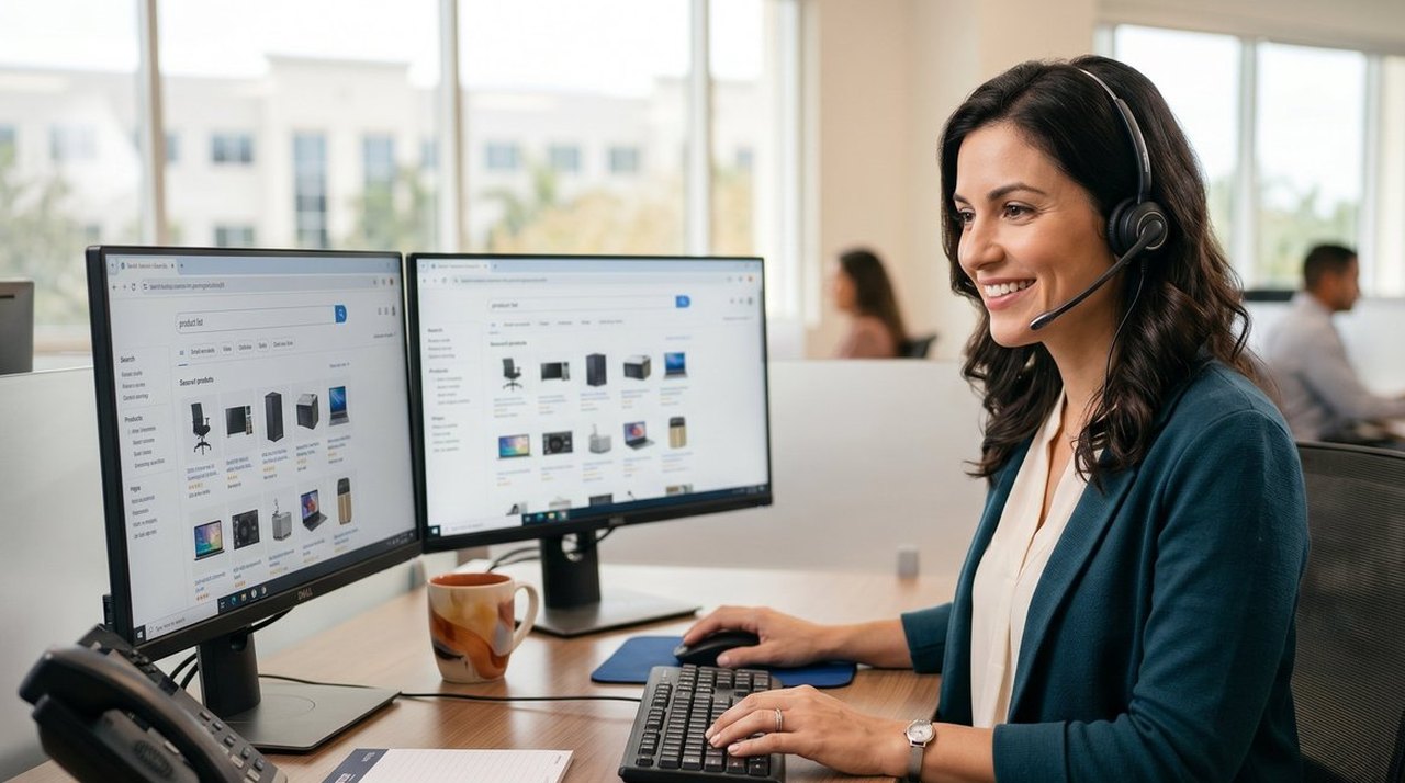 Agente buscando productos online
